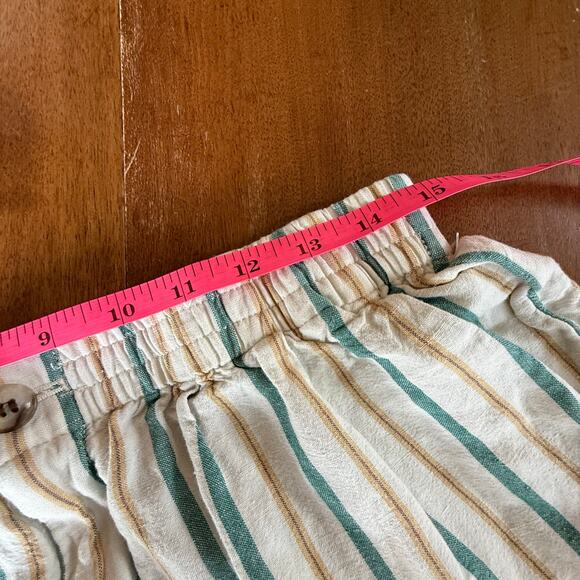 Madewell Linen Blend Track Shorts Striped W Med Casual Relaxed Pockets‎ Vacation - Picture 13 of 14